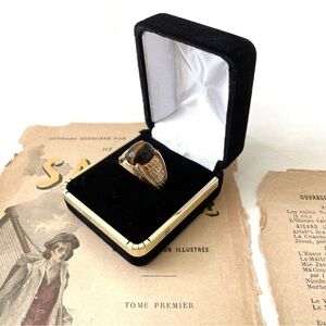 Black velvet ring box vintage ring case vintage black wedding ring case